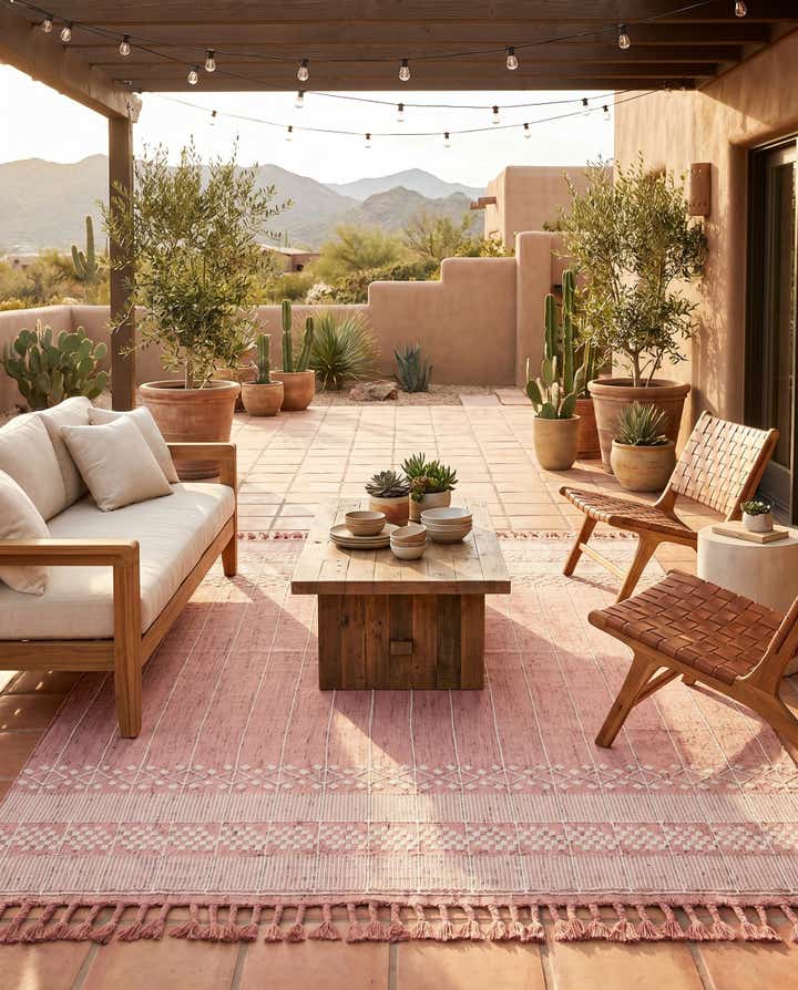 9' x 12' Easy-Clean Eco Bohemian Indoor / Outdoor Rug