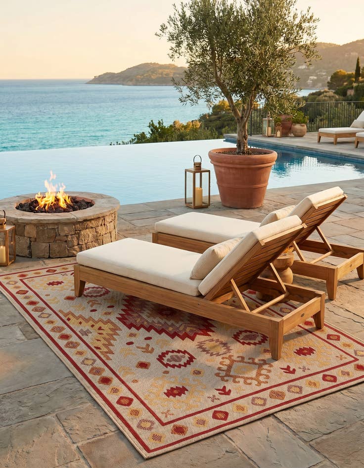 Detail image of 6' x 9' Easy-Clean Baja Indoor / Outdoor Rug