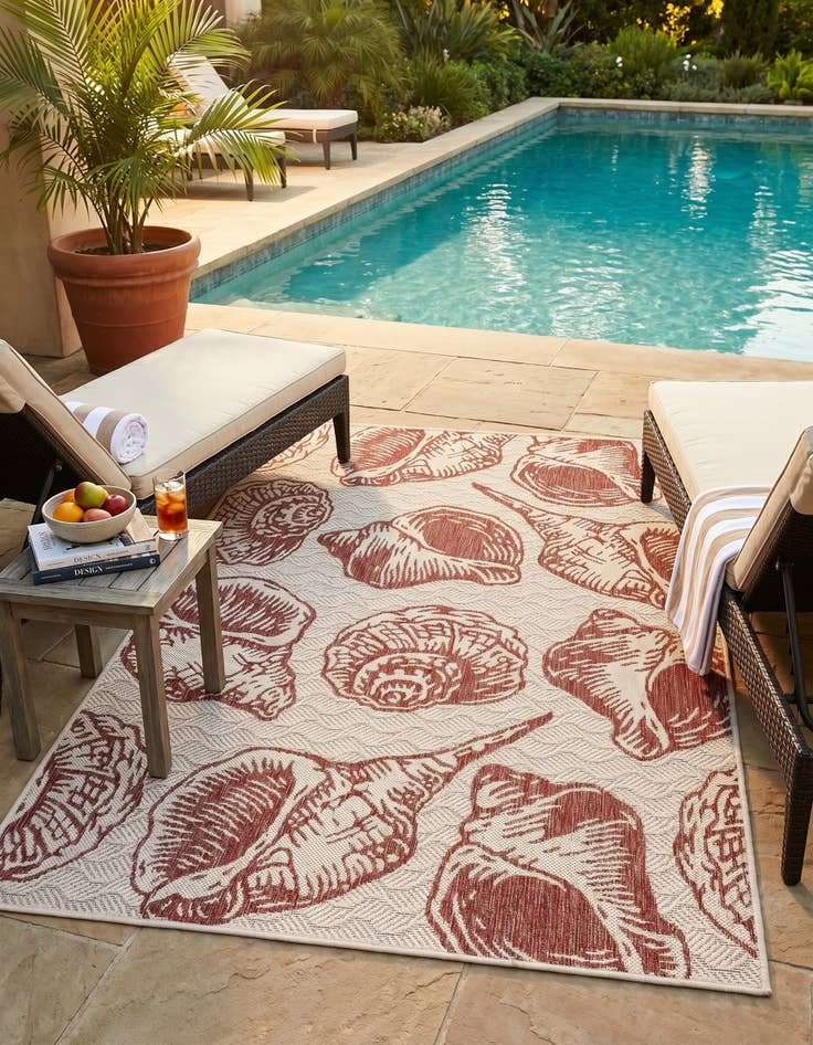 Detail image of 4' x 6' Easy-Clean Coastal Indoor / Outdoor Rug