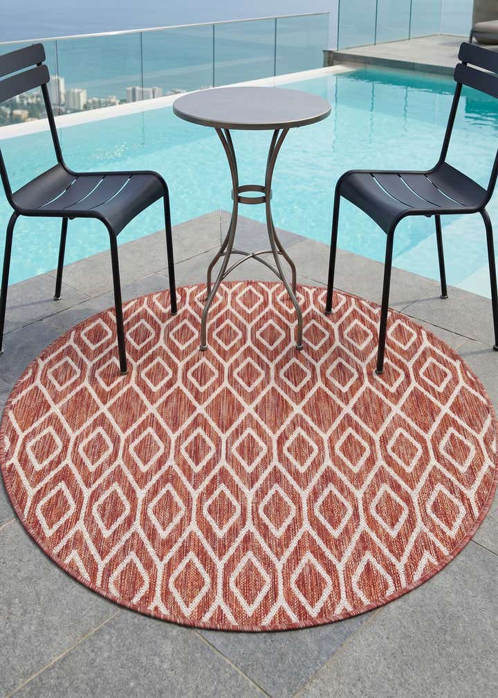 4' x 4' Easy-Clean Jill Zarin Turks and Caicos Indoor / Outdoor Round Rug
