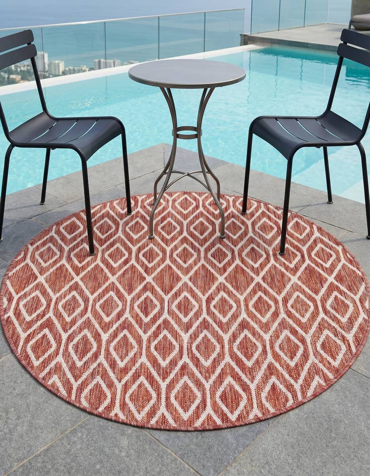 Detail image of 4' x 4' Easy-Clean Jill Zarin Turks and Caicos Indoor / Outdoor Round Rug