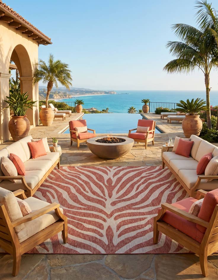 Detail image of 10' x 10' Easy-Clean Safari Indoor / Outdoor Square Rug