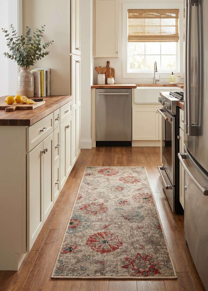 2' x 5' Easy-Clean Botanical Indoor / Outdoor Runner Rug