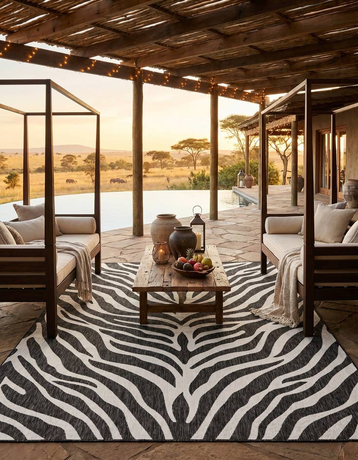 Detail image of 9' x 12' Easy-Clean Safari Indoor / Outdoor Rug