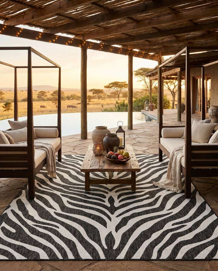 9' x 12' Easy-Clean Safari Indoor / Outdoor Rug