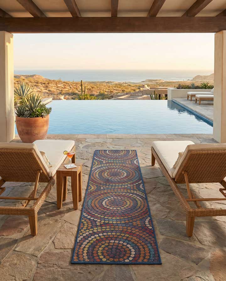 2' x 8' Easy-Clean Baja Indoor / Outdoor Runner Rug