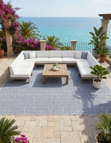 13' x 13' Easy-Clean Jill Zarin Costa Rica Indoor / Outdoor Square Rug
