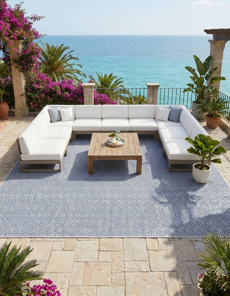 Detail image of 13' x 13' Easy-Clean Jill Zarin Costa Rica Indoor / Outdoor Square Rug