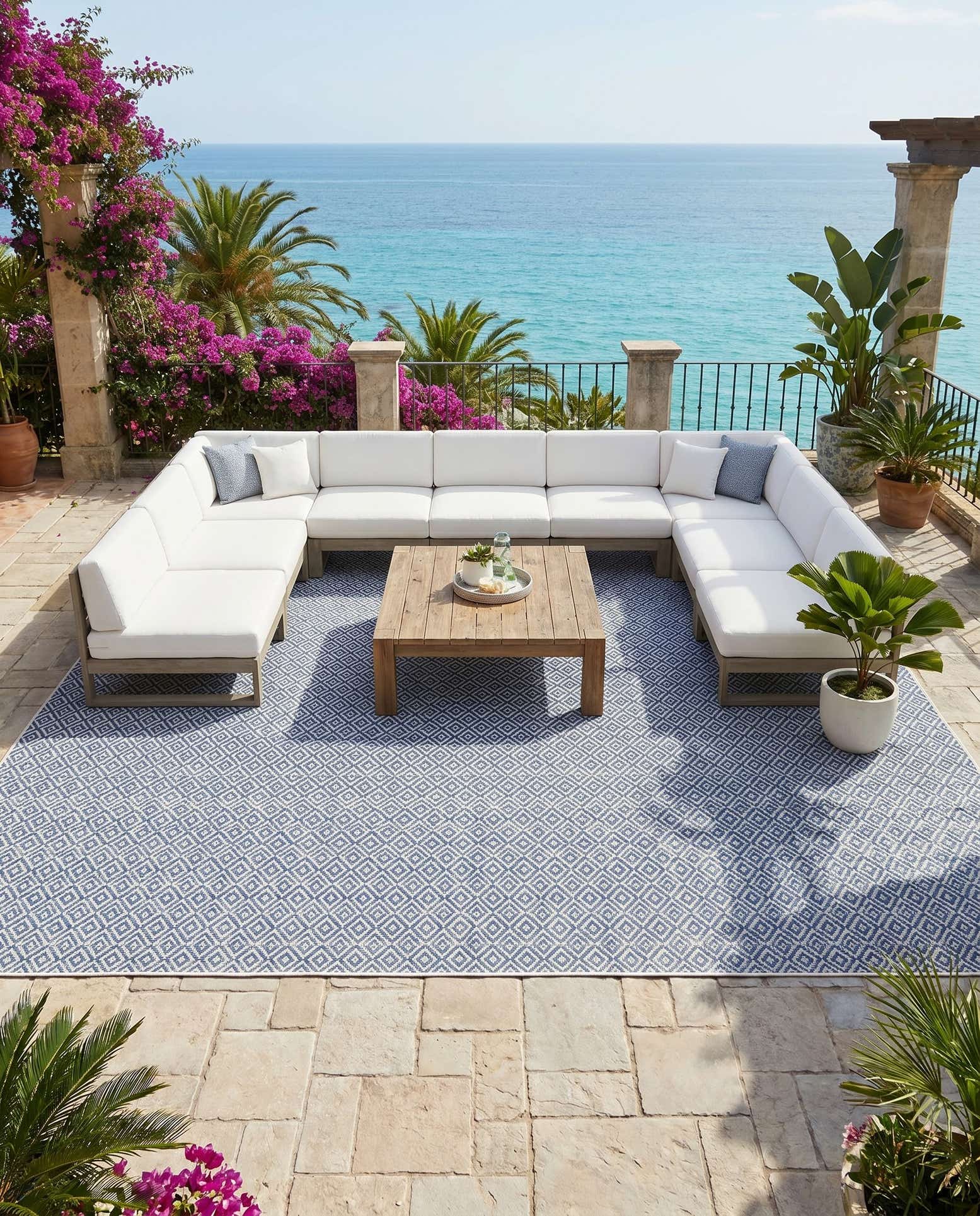 13' x 13' Easy-Clean Jill Zarin Costa Rica Indoor / Outdoor Square Rug
