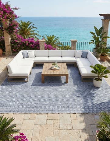 13' x 13' Easy-Clean Jill Zarin Costa Rica Indoor / Outdoor Square Rug