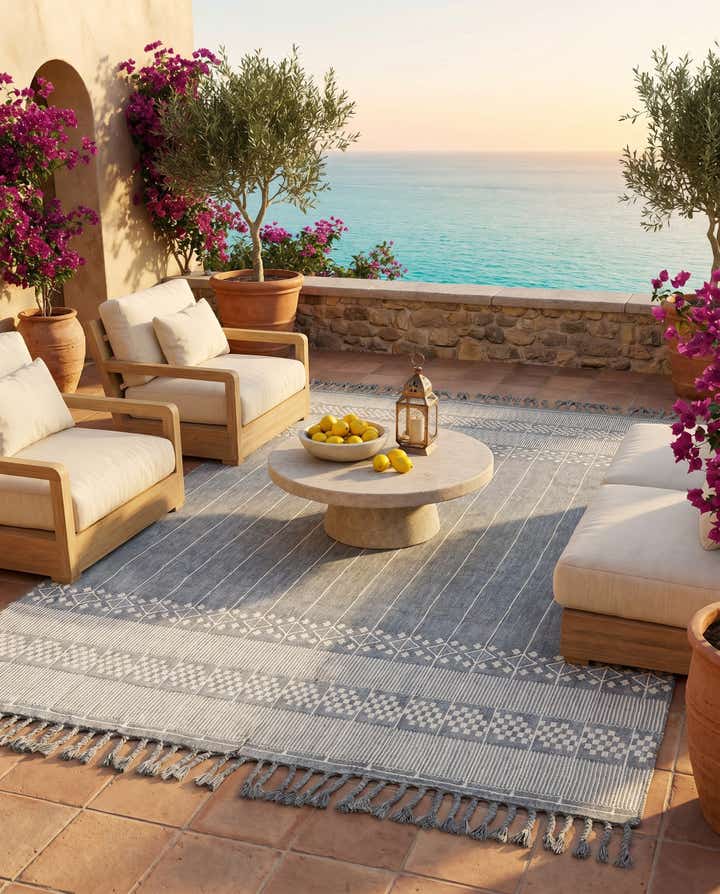 9' x 12' Easy-Clean Eco Bohemian Indoor / Outdoor Rug
