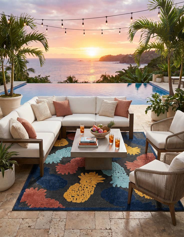 Detail image of 6' x 9' Easy-Clean Belize Indoor / Outdoor Rug