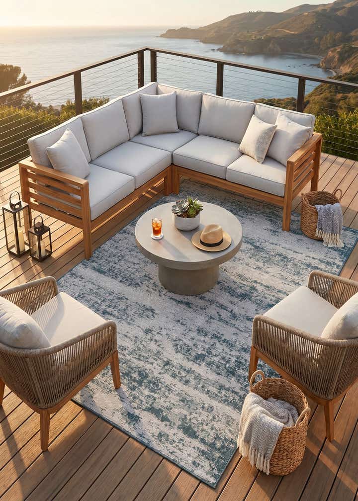 6' x 9' Easy-Clean Modern Indoor / Outdoor Rug