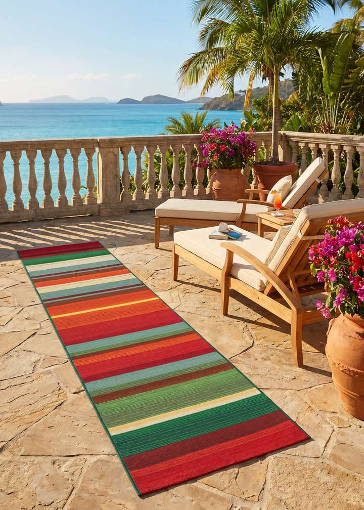 2' x 8' Easy-Clean Modern Indoor / Outdoor Runner Rug