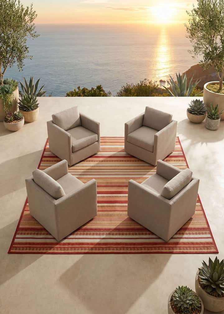 7' 10 x 7' 10 Easy-Clean Baja Indoor / Outdoor Square Rug