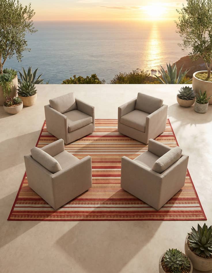 Detail image of 7' 10 x 7' 10 Easy-Clean Baja Indoor / Outdoor Square Rug