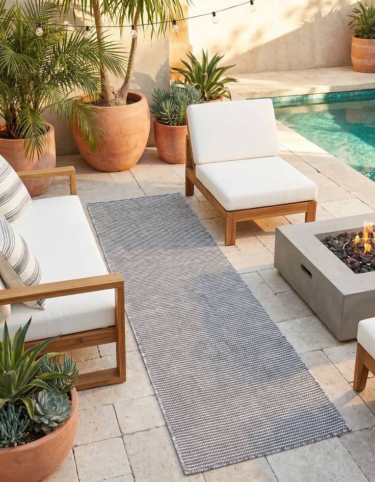 Detail image of 2' x 6' 1 Easy-Clean Jill Zarin Palm Springs Indoor / Outdoor Runner Rug