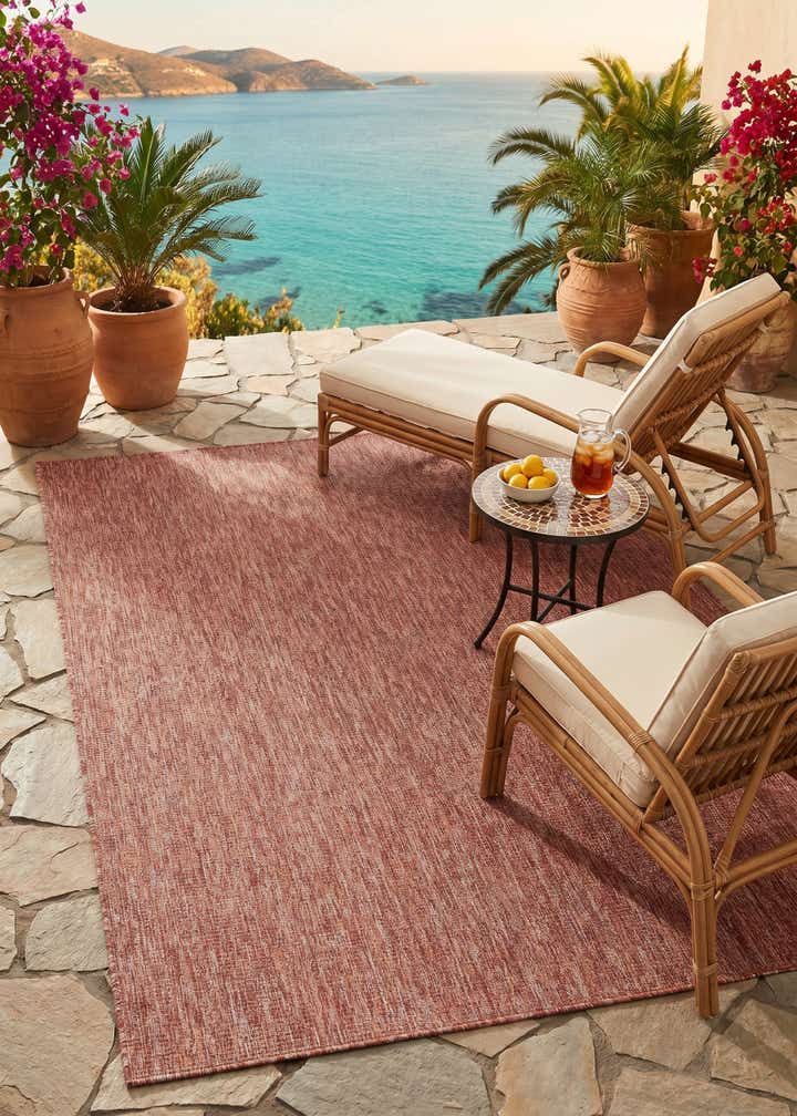 5' 3 x 8' Easy-Clean Solid Indoor / Outdoor Rug