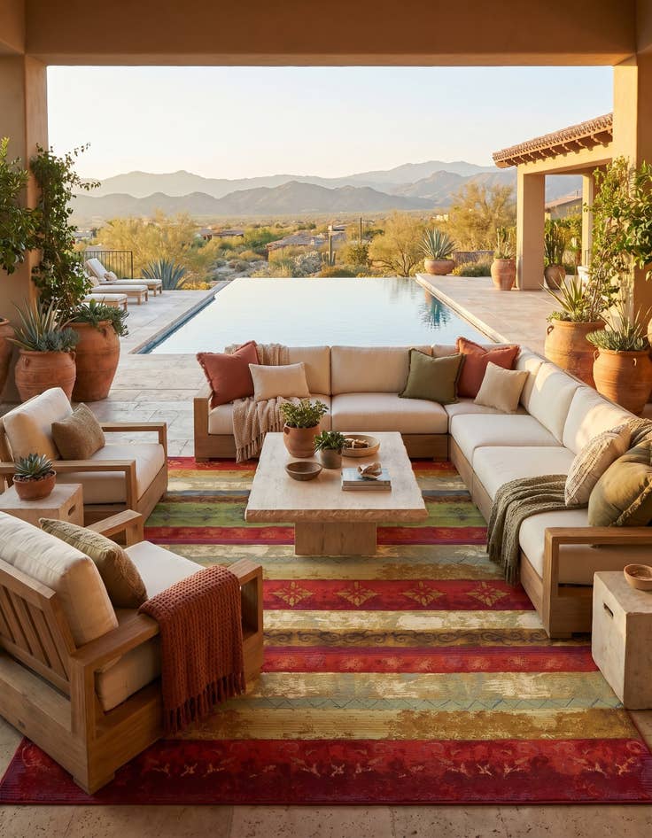 Detail image of 10' x 12' 2 Easy-Clean Modern Indoor / Outdoor Rug