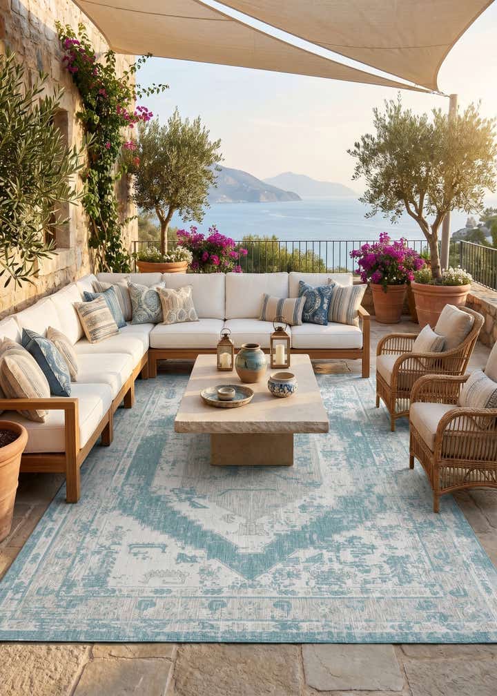 10' x 14' Easy-Clean Traditional Indoor / Outdoor Rug