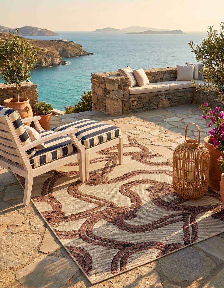 Detail image of 6' x 9' Easy-Clean Coastal Indoor / Outdoor Rug