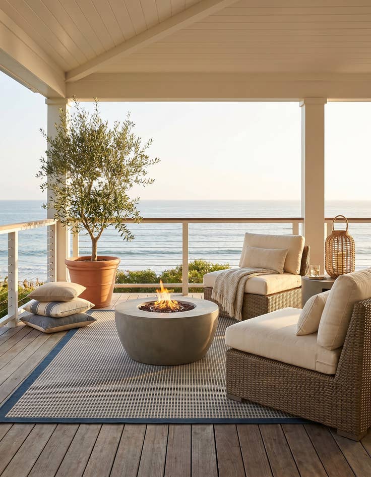 Detail image of 7' 10 x 7' 10 Easy-Clean Border Indoor / Outdoor Square Rug