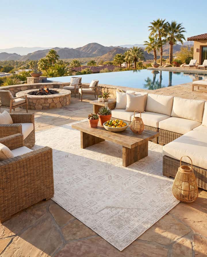 10' x 14' Easy-Clean Aztec Indoor / Outdoor Rug