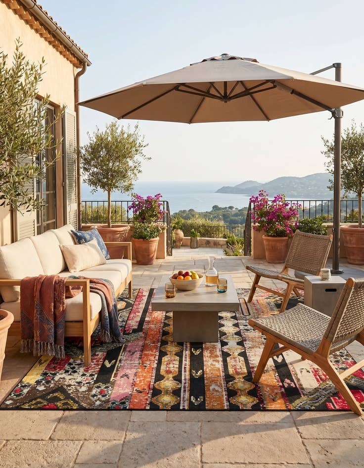 Detail image of 10' x 10' Easy-Clean Casablanca Indoor / Outdoor Square Rug