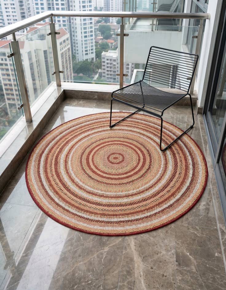Detail image of 4' x 4' Easy-Clean Baja Indoor / Outdoor Round Rug