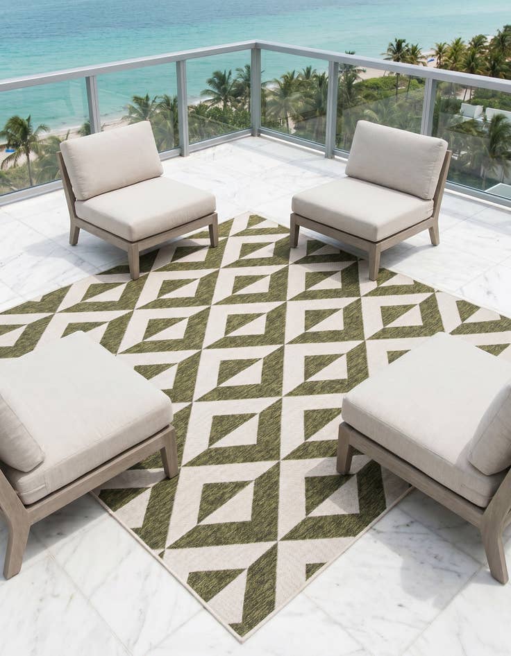 Detail image of 7' 10 x 7' 10 Easy-Clean Jill Zarin Napa Indoor / Outdoor Square Rug