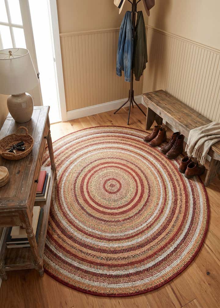4' x 4' Easy-Clean Baja Indoor / Outdoor Round Rug