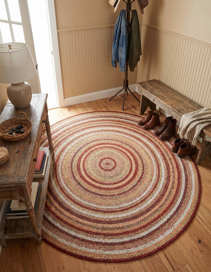 Detail image of 4' x 4' Easy-Clean Baja Indoor / Outdoor Round Rug