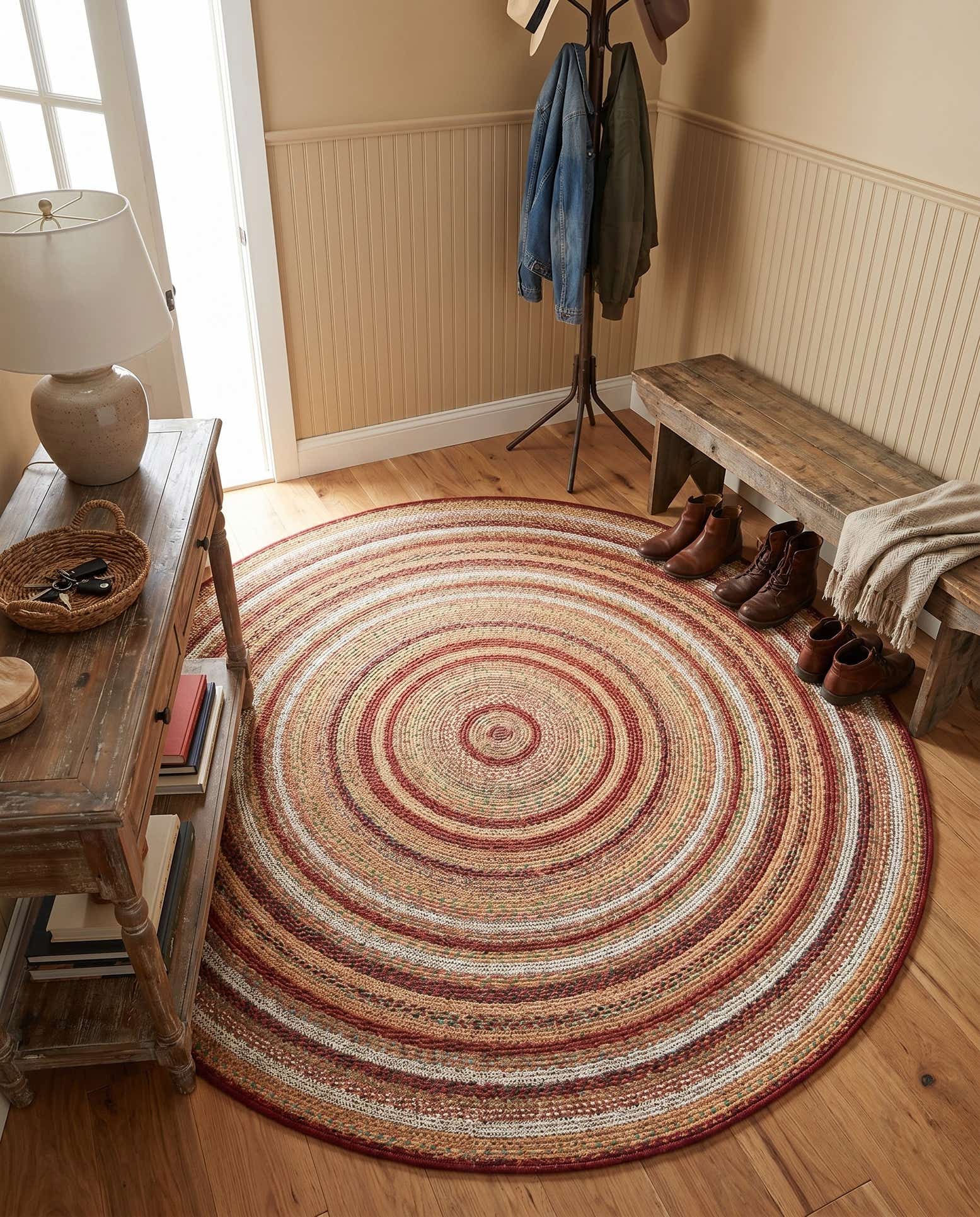 4' x 4' Easy-Clean Baja Indoor / Outdoor Round Rug