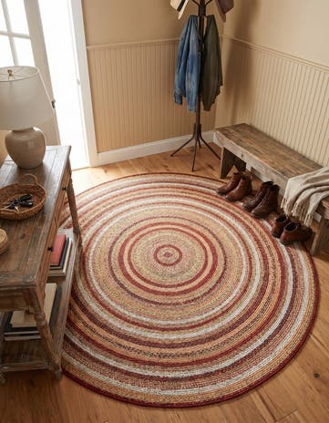 4' x 4' Easy-Clean Baja Indoor / Outdoor Round Rug