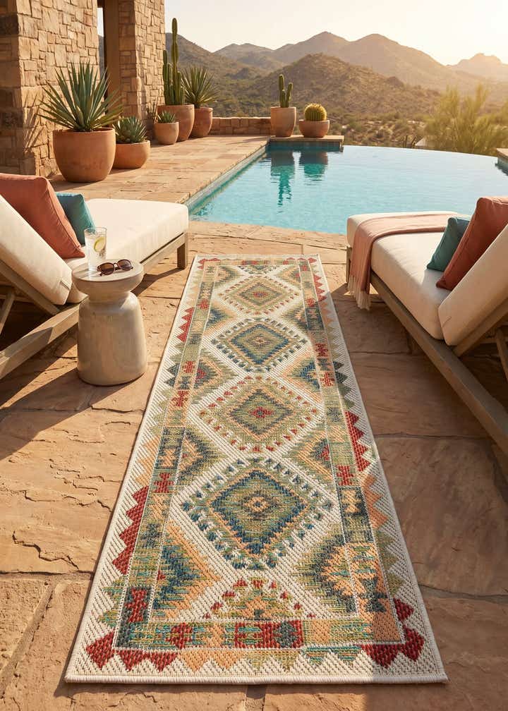 2' x 6' Easy-Clean Baja Indoor / Outdoor Runner Rug