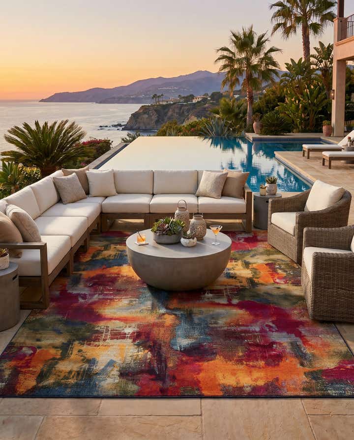 9' x 12' Easy-Clean Modern Indoor / Outdoor Rug