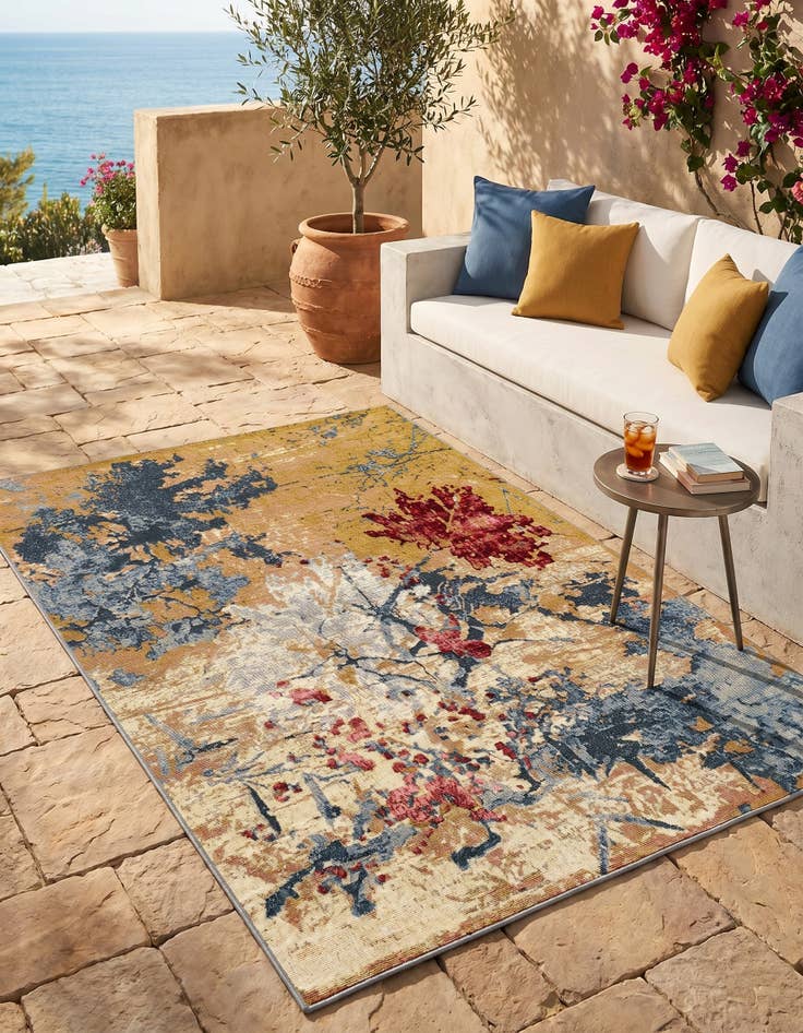 Detail image of 4' x 6' Easy-Clean Modern Indoor / Outdoor Rug