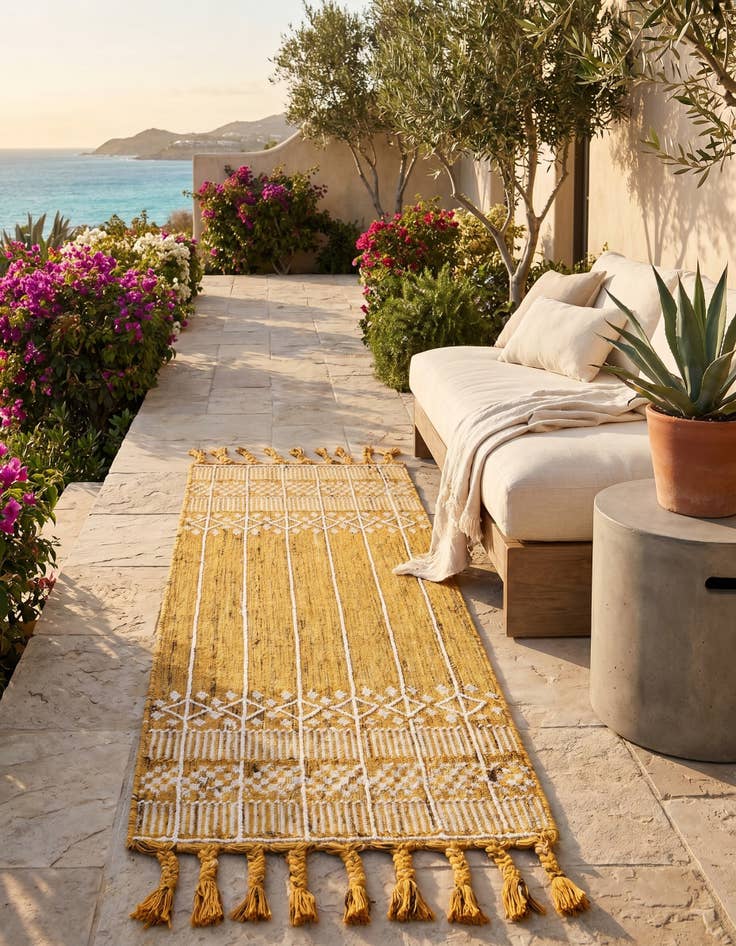 Detail image of 2' 2 x 5' 1 Easy-Clean Eco Bohemian Indoor / Outdoor Runner Rug