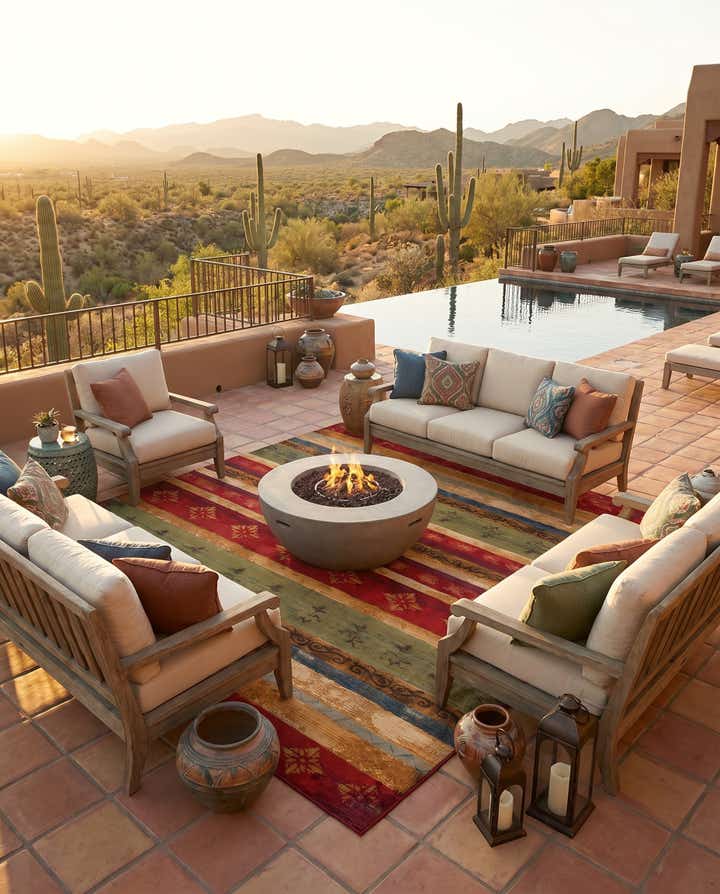 10' x 13' Easy-Clean Modern Indoor / Outdoor Rug