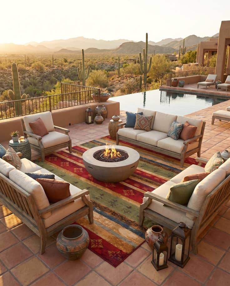 Detail image of 10' x 13' Easy-Clean Modern Indoor / Outdoor Rug