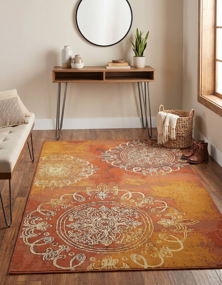 Detail image of 4' x 6' Easy-Clean Modern Indoor / Outdoor Rug