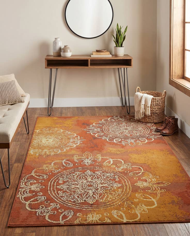 Detail image of 4' x 6' Easy-Clean Modern Indoor / Outdoor Rug