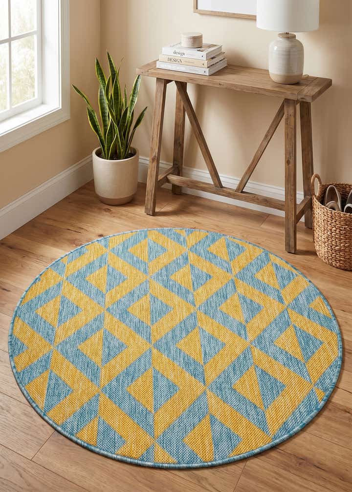 3' x 3' Easy-Clean Jill Zarin Napa Indoor / Outdoor Round Rug