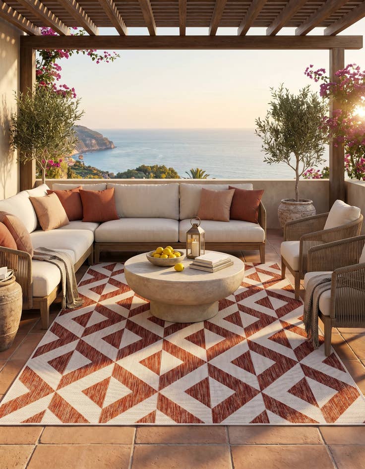 Detail image of 5' 3 x 8' Easy-Clean Jill Zarin Napa Indoor / Outdoor Rug