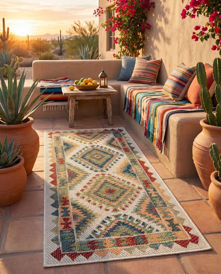 2' x 4' Easy-Clean Baja Indoor / Outdoor Runner Rug