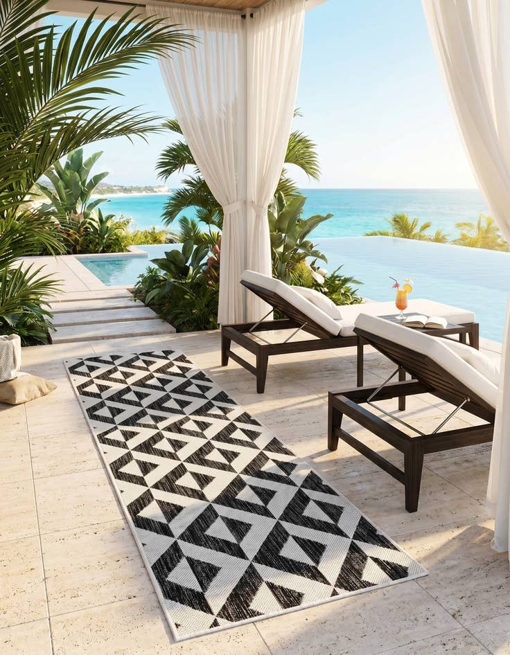 Detail image of 2' x 8' Easy-Clean Jill Zarin Napa Indoor / Outdoor Runner Rug