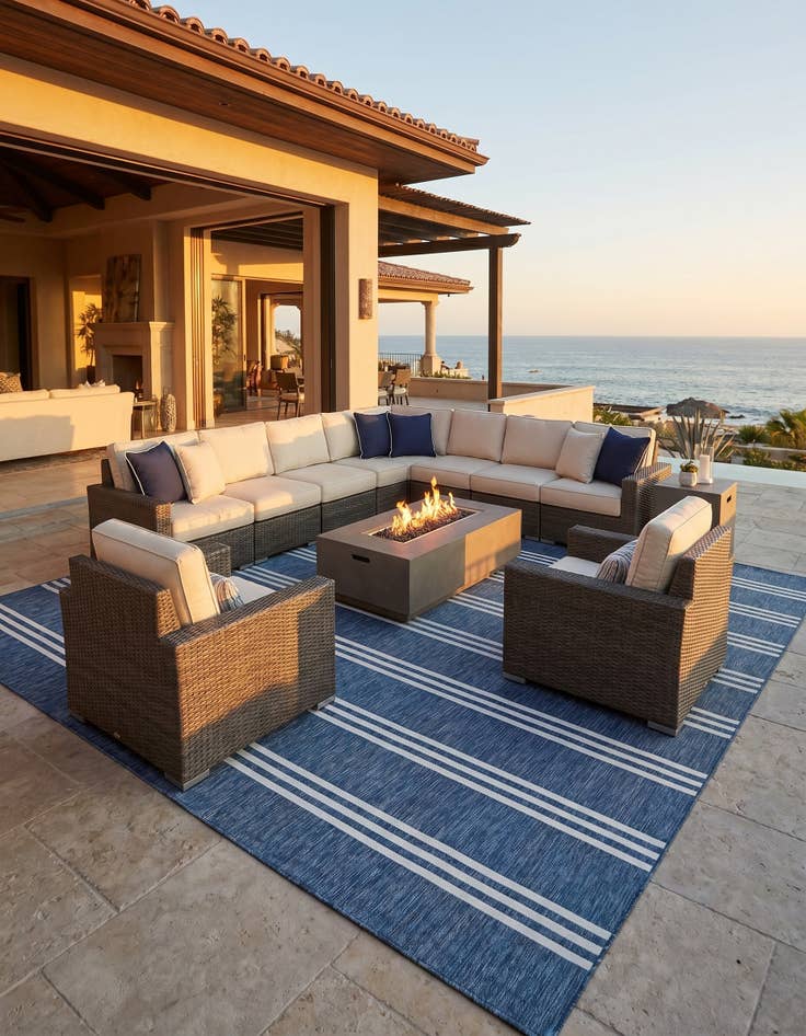 Detail image of 13' x 13' Easy-Clean Jill Zarin Anguilla Indoor / Outdoor Square Rug