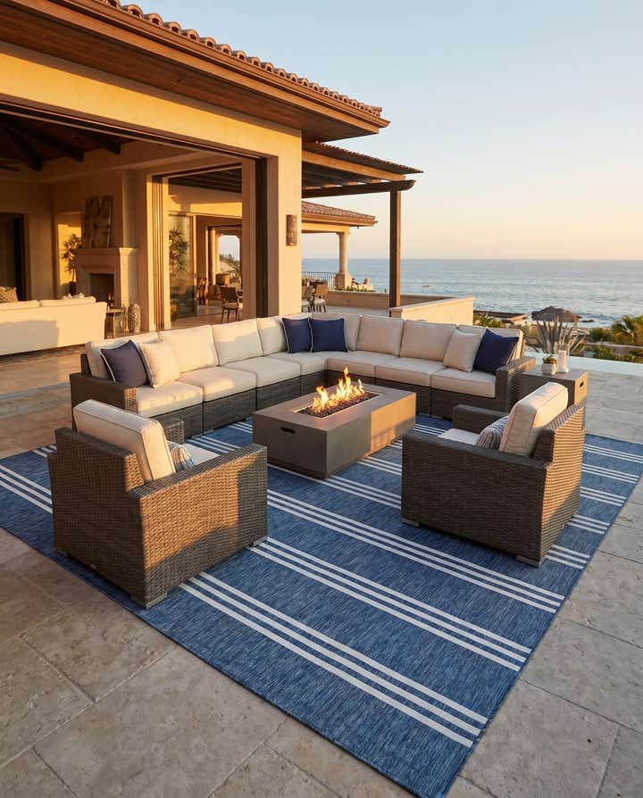 13' x 13' Easy-Clean Jill Zarin Anguilla Indoor / Outdoor Square Rug