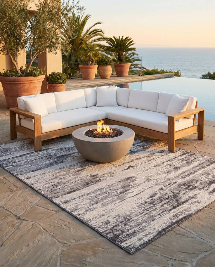 Detail image of 10' x 14' Easy-Clean Modern Indoor / Outdoor Rug