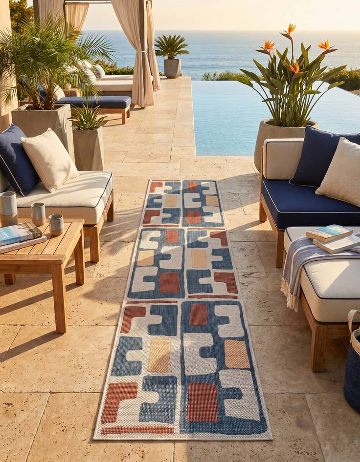 Detail image of 2' 7 x 12' Easy-Clean Baja Indoor / Outdoor Runner Rug